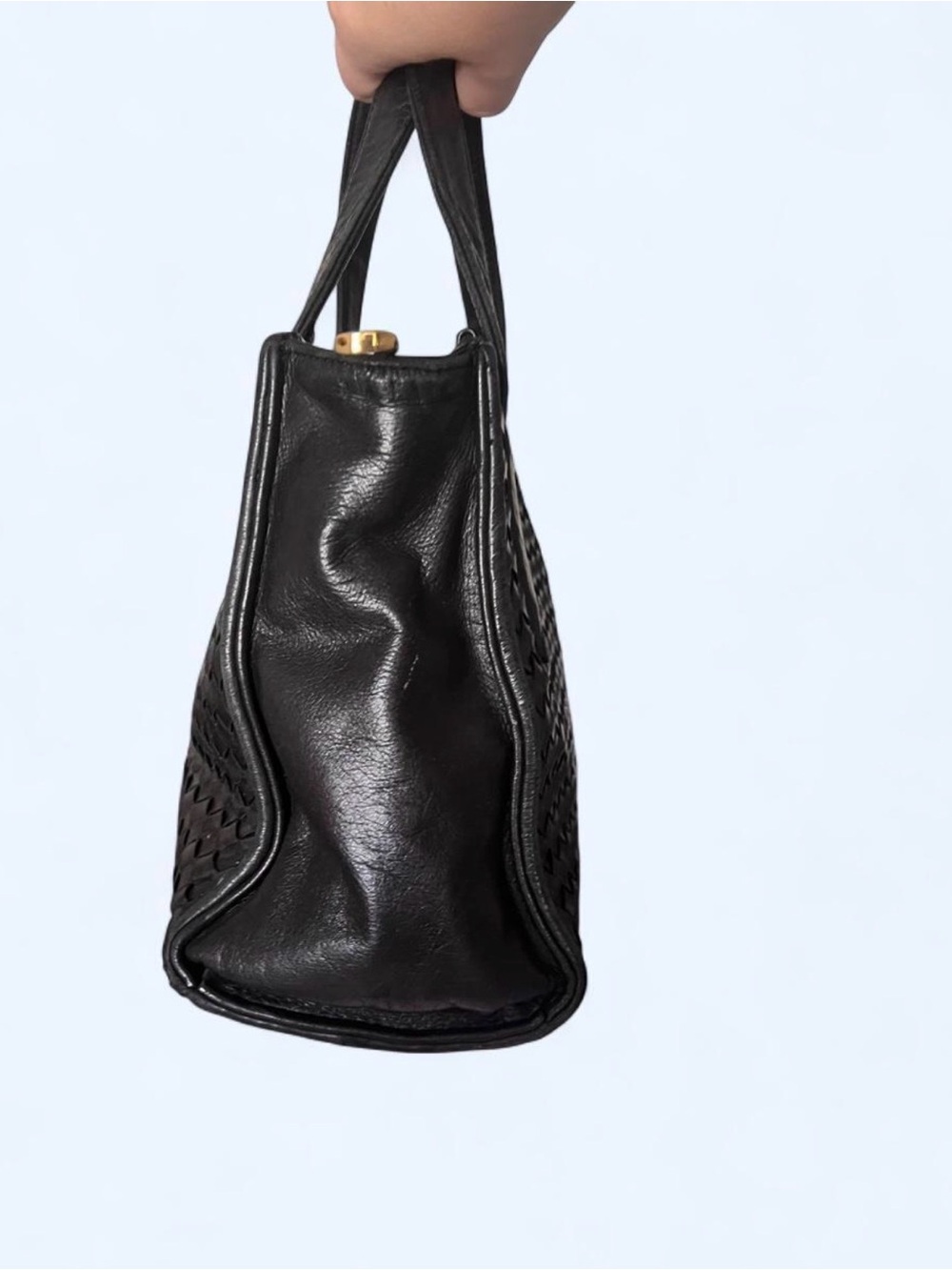 Nordstrom Black Woven Leather Tote - Picture 4 of 7